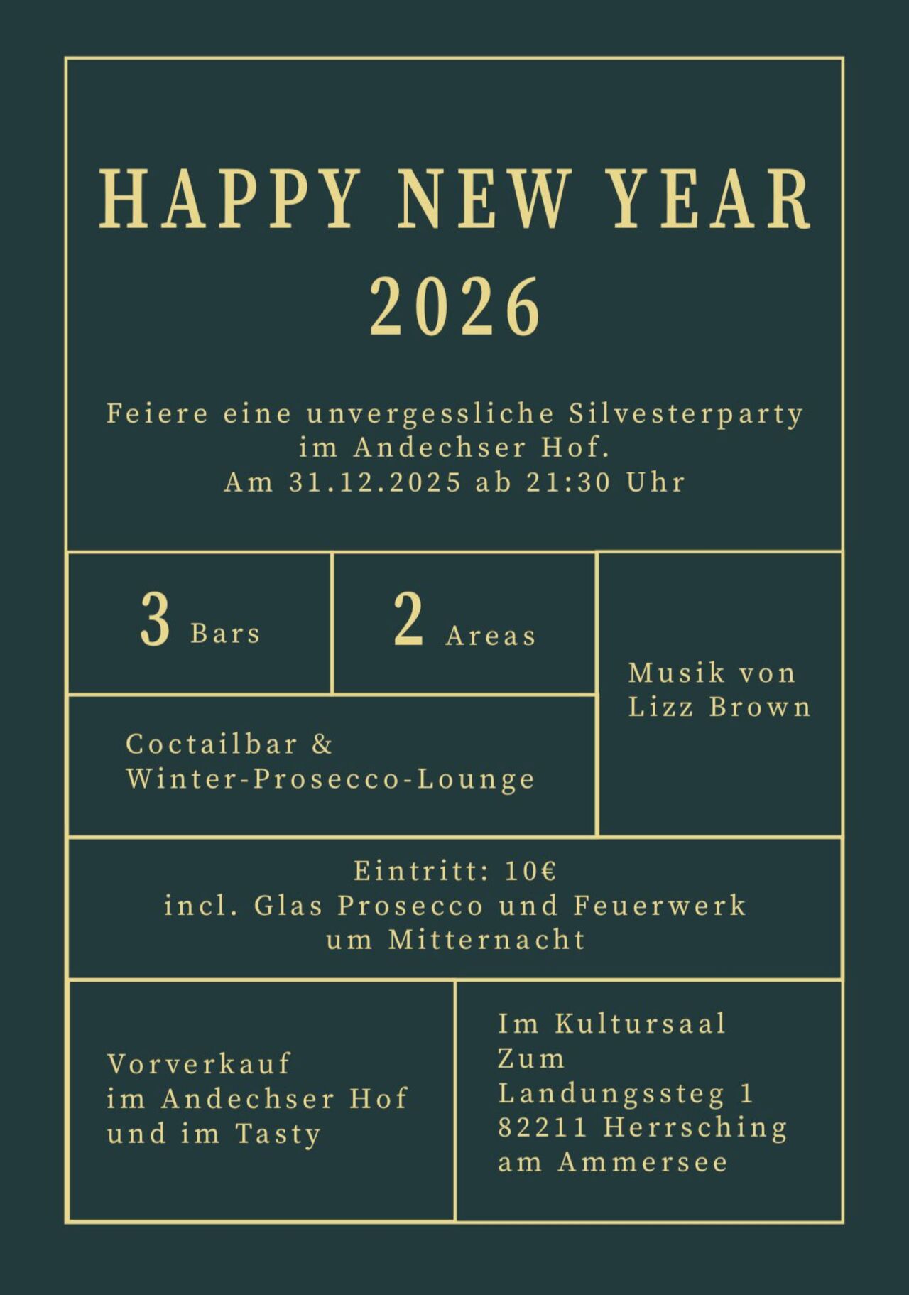 31.12.2025 Silvester Party ab 21:30 Uhr