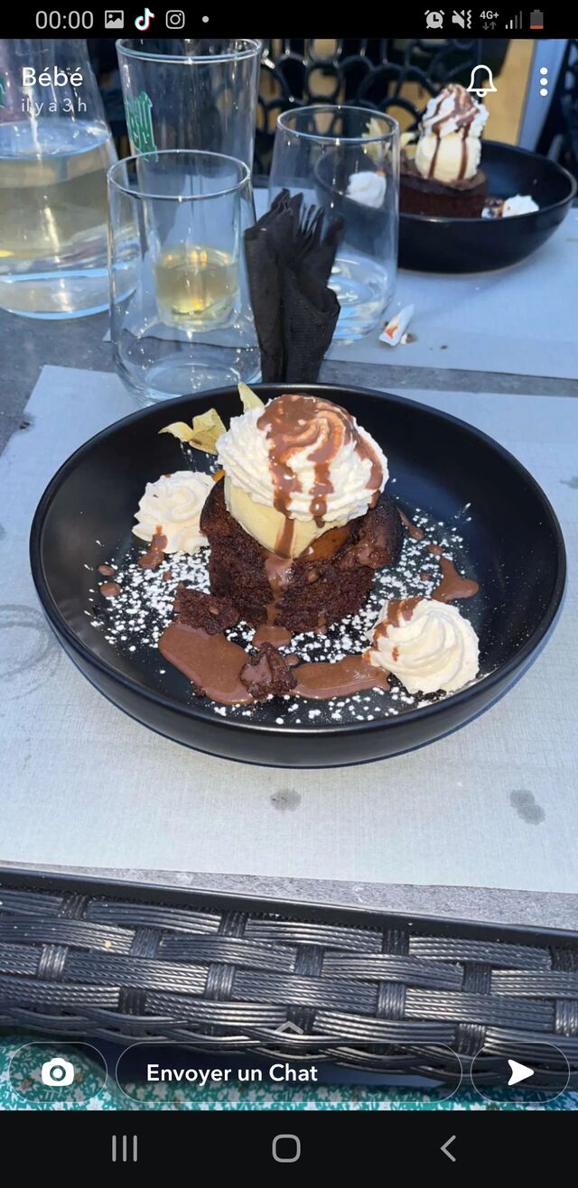 Moelleux au chocolat maison menu 14,50euro