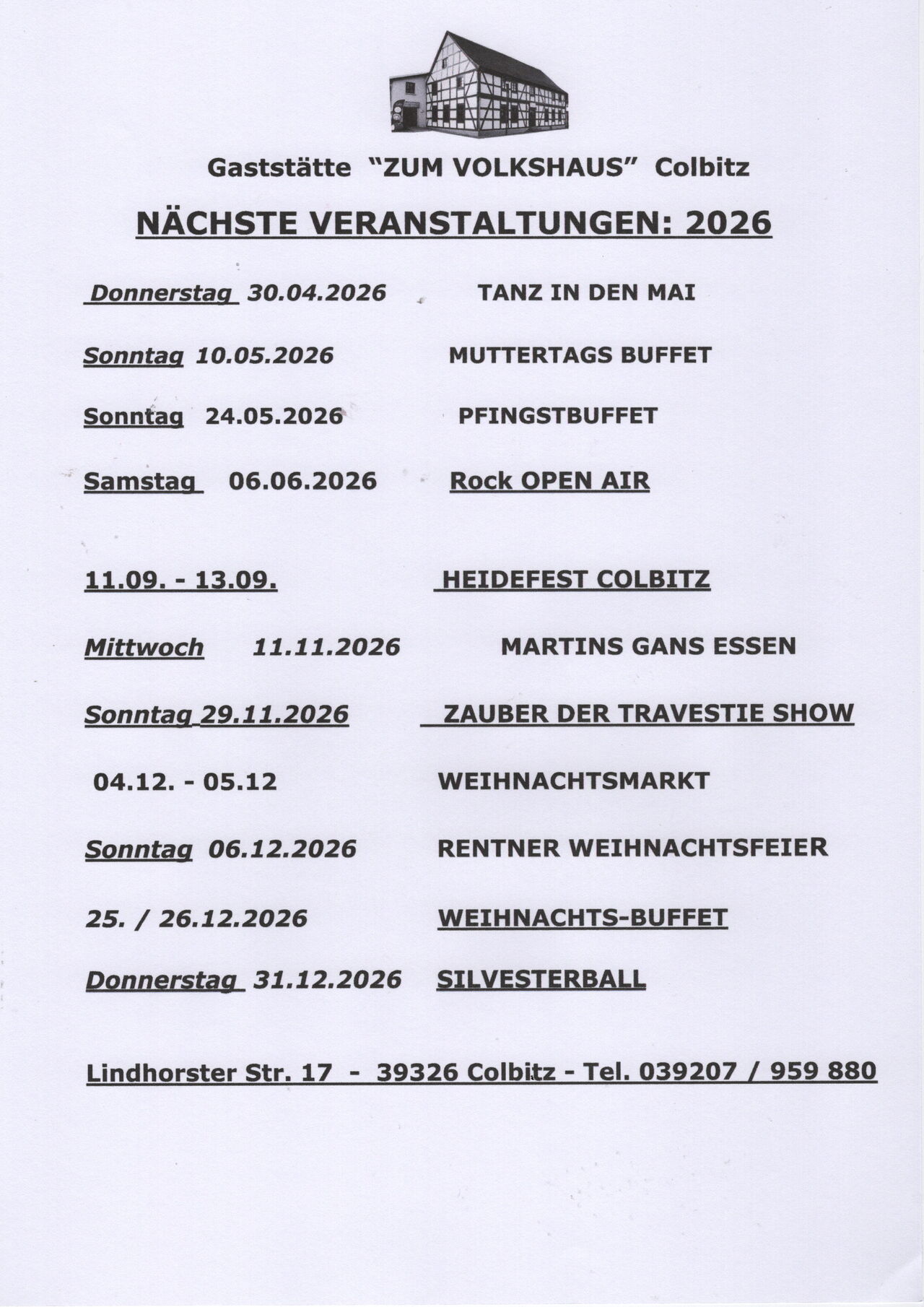 UNSER VERANSTALTUNGSPLAN 2026