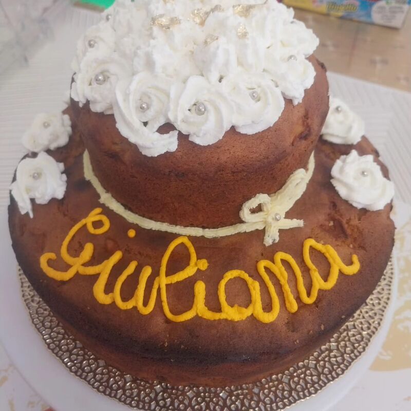 TORTA DI MELE CON DECORO PANNA