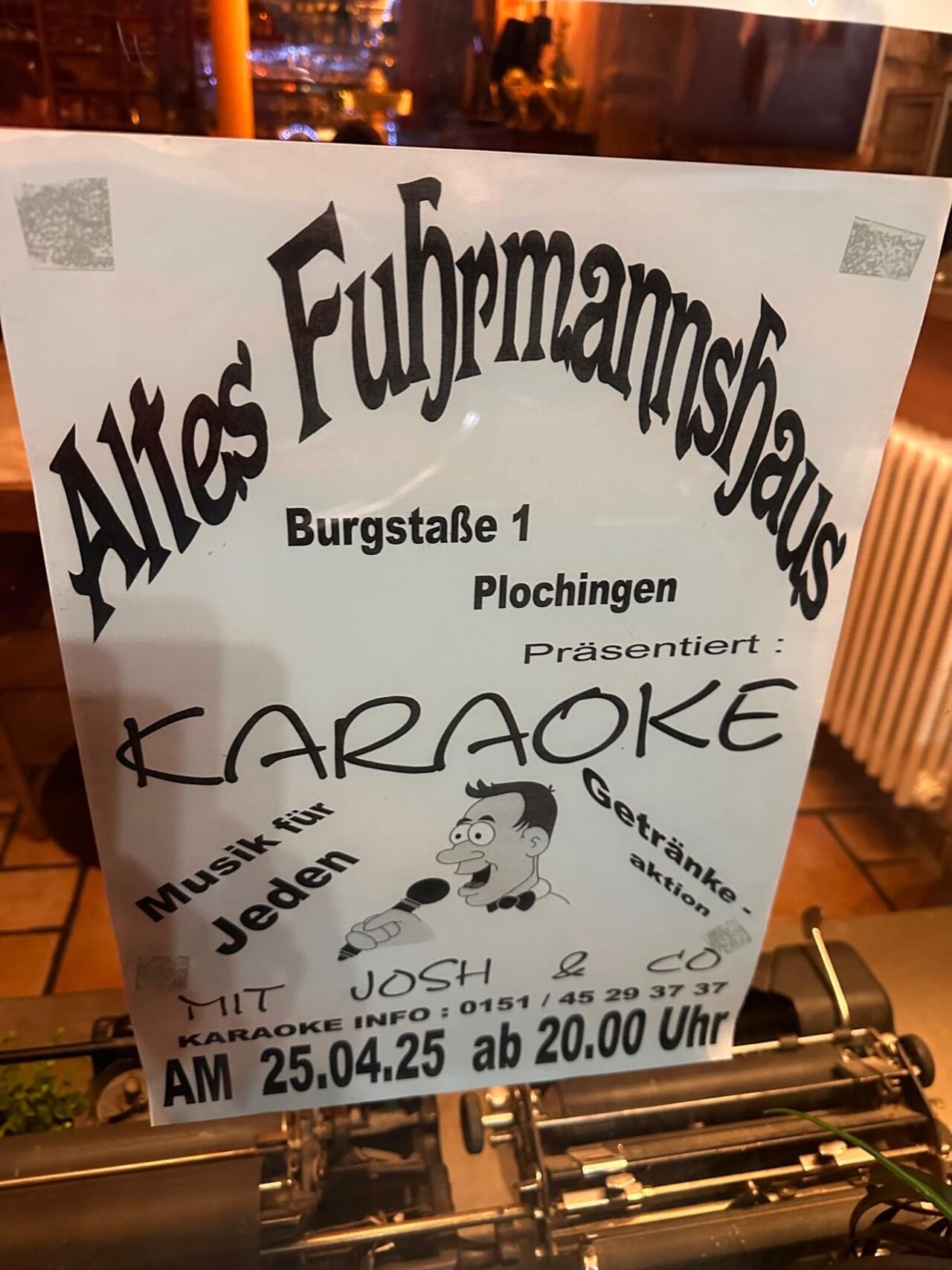 Karaoke mit Josh am Freitag, 25.04.2025
