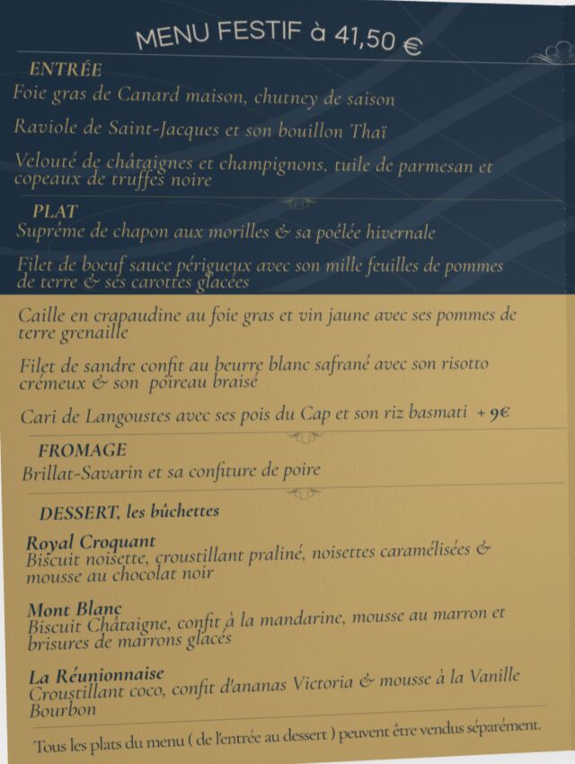 Le menu 