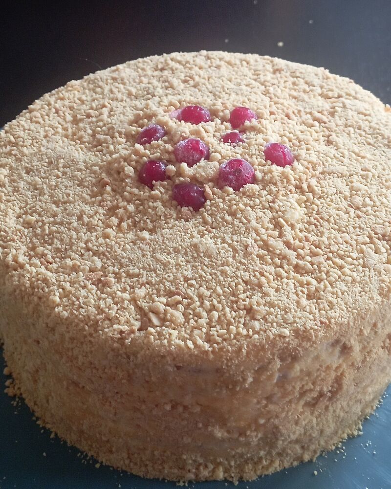 Médovik entremêt au miel, crème fraiche