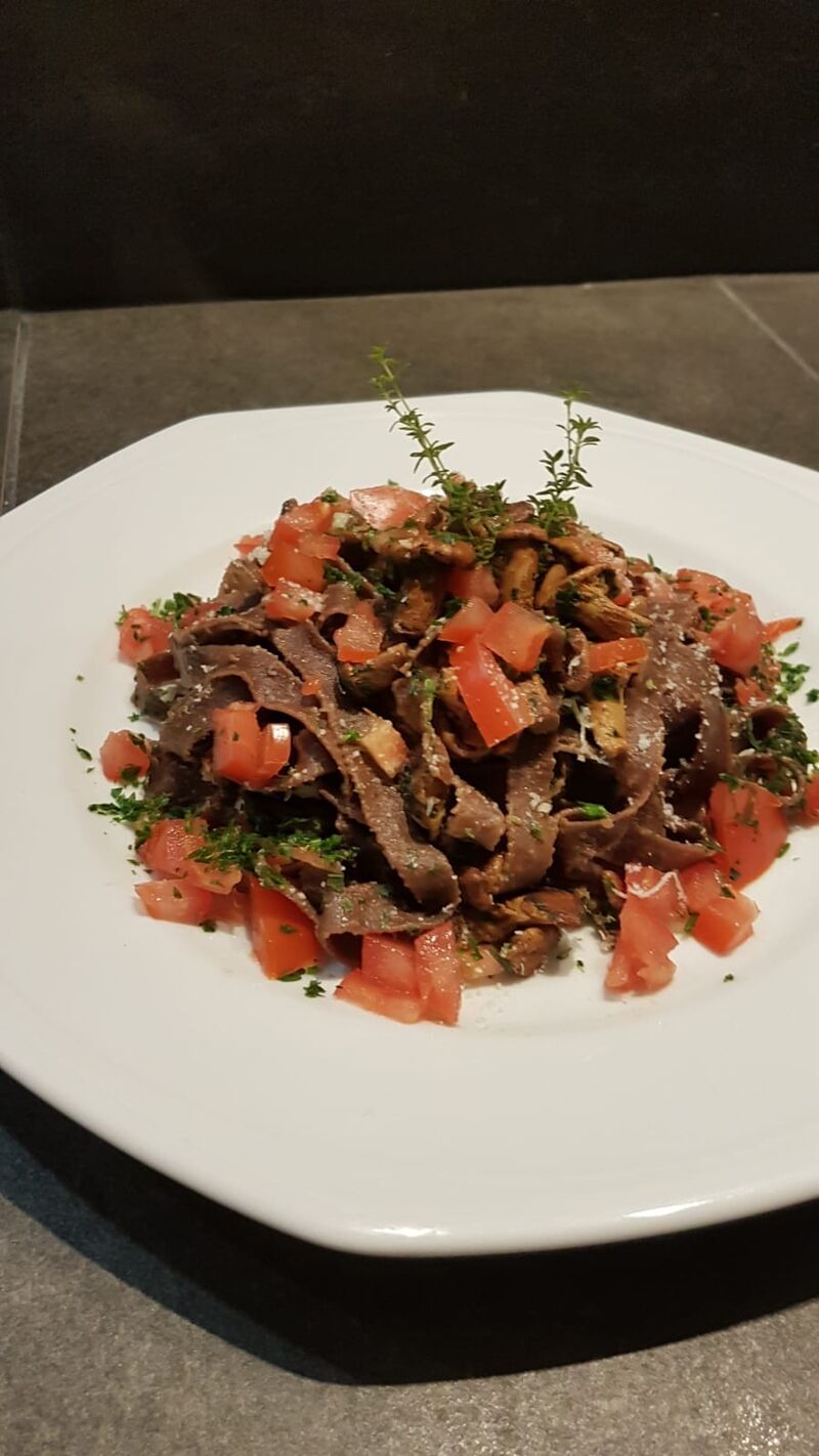 Fettucine cacao aux girolles