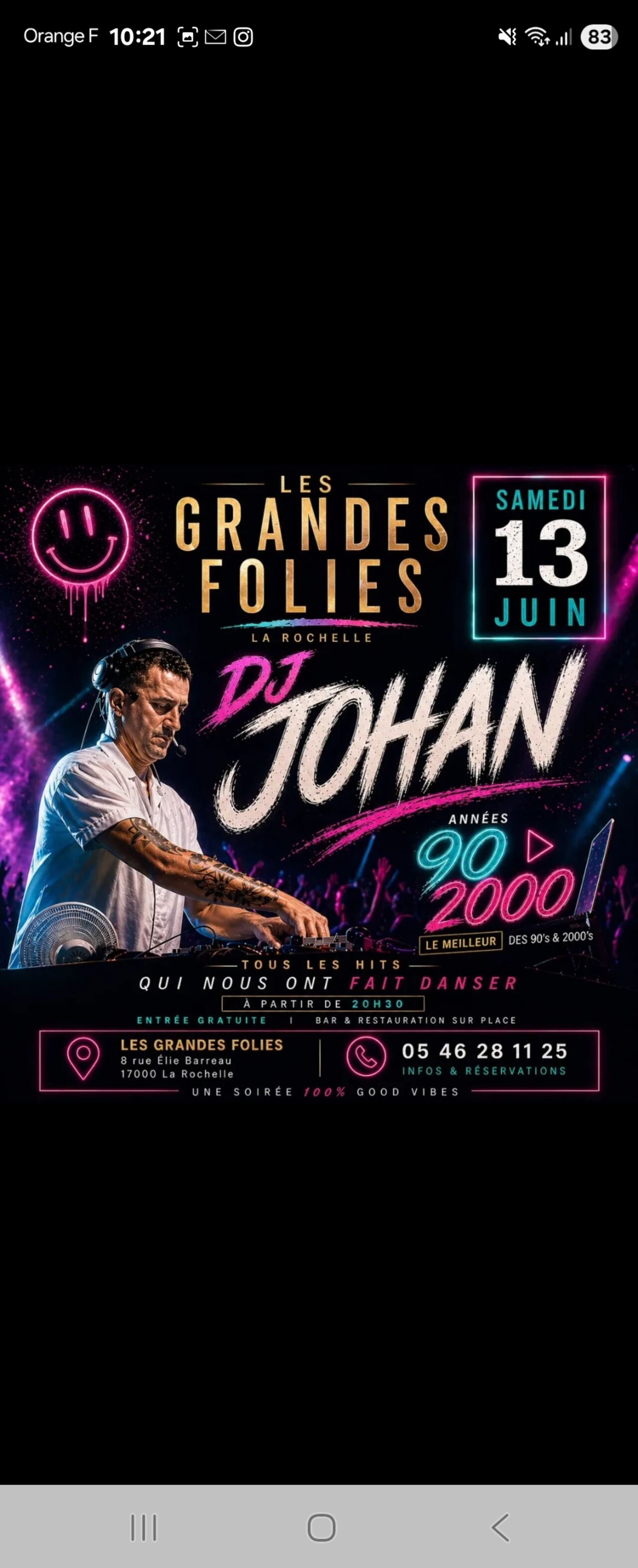 Soiree Dj JOHAN le 13 JUIN