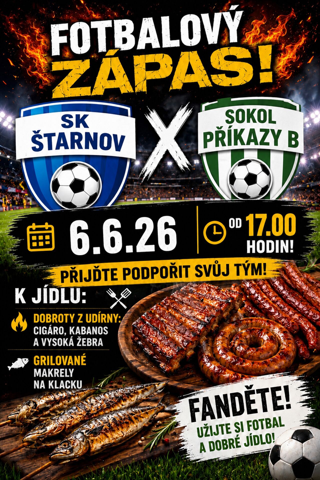 Fotbalový zápas 6.6.2026