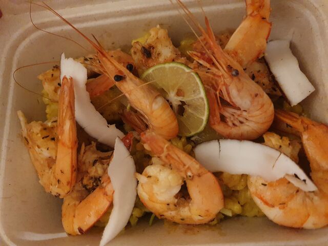 Risotto de crevettes et coco citron vert 