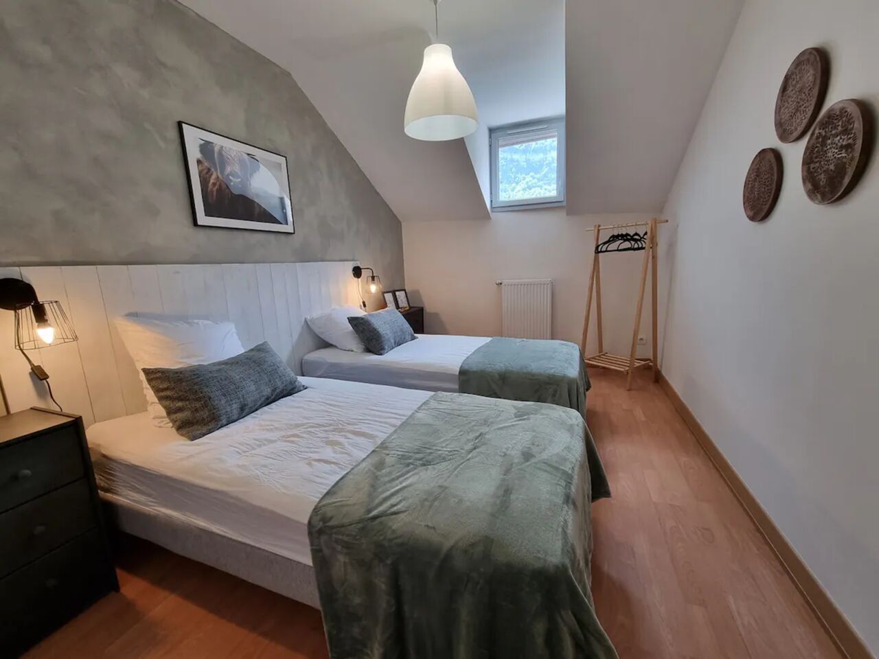 Chambre grise 2 lits 90X190