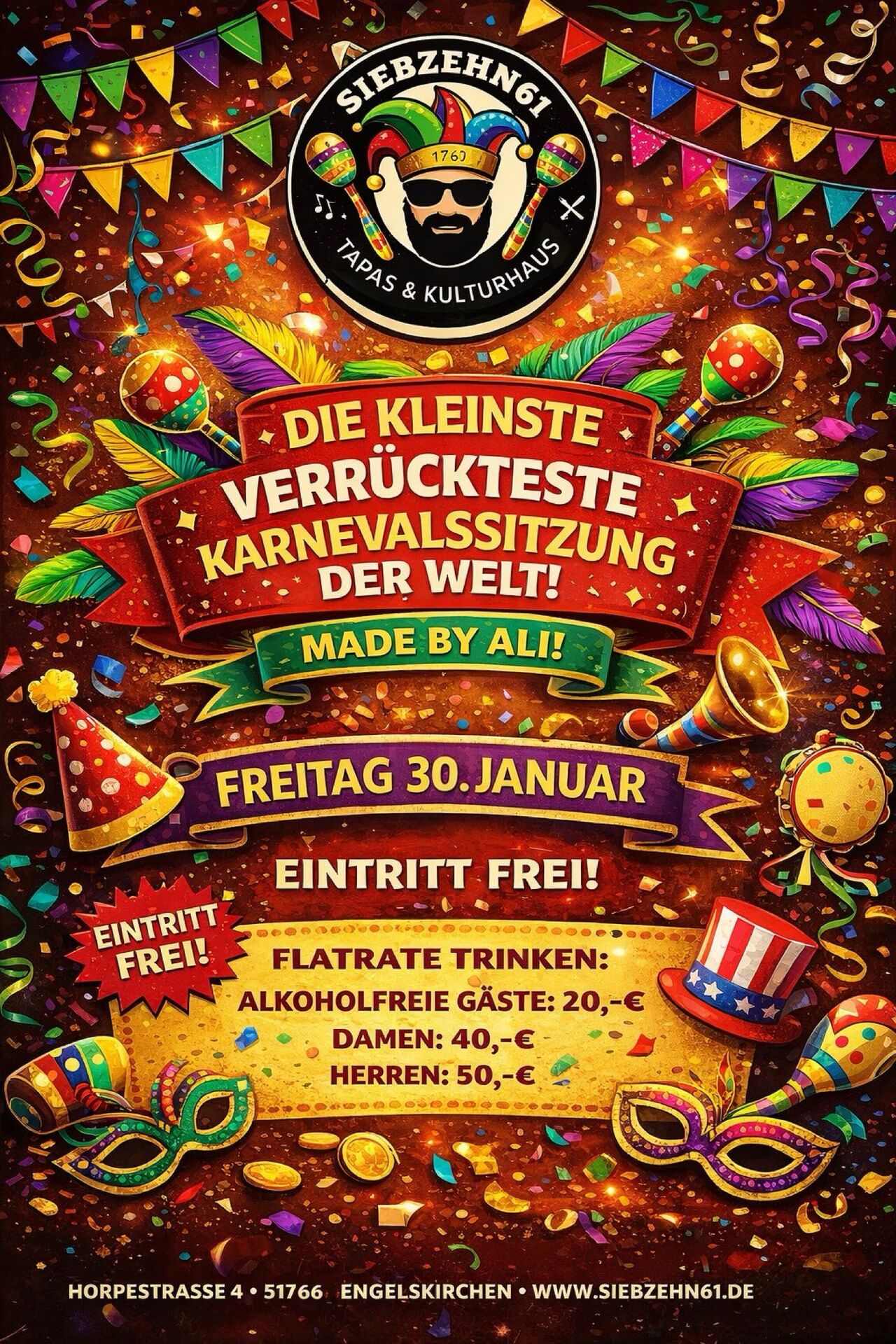 Fr. 30.01.2026 Stunksitzung - die kleinste Karnevalssitzung der Welt!