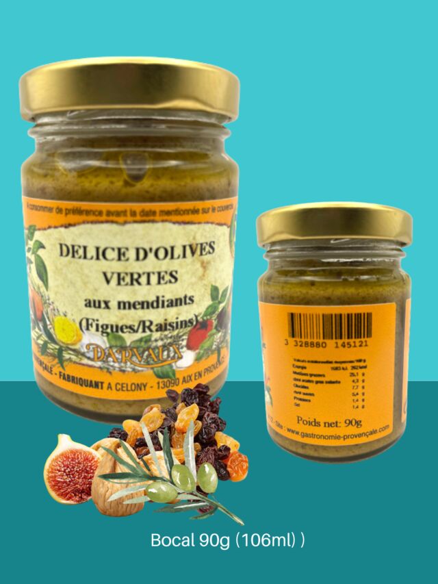 DELICE d'OLIVES VERTES aux Mendiants - 90g - 106ml