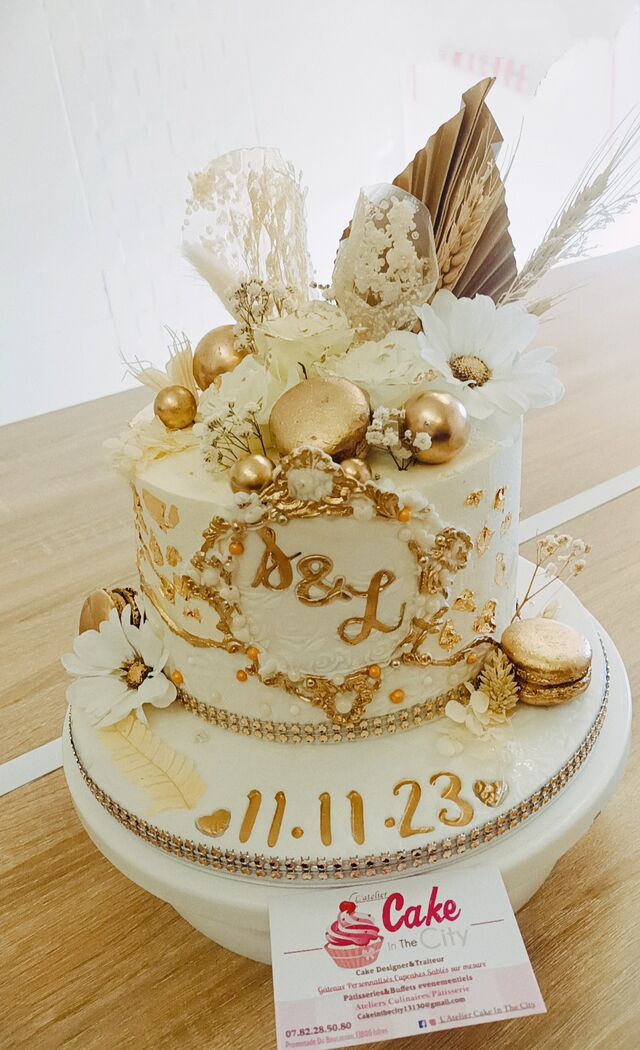 Gâteau de fiancailles blanc&crème