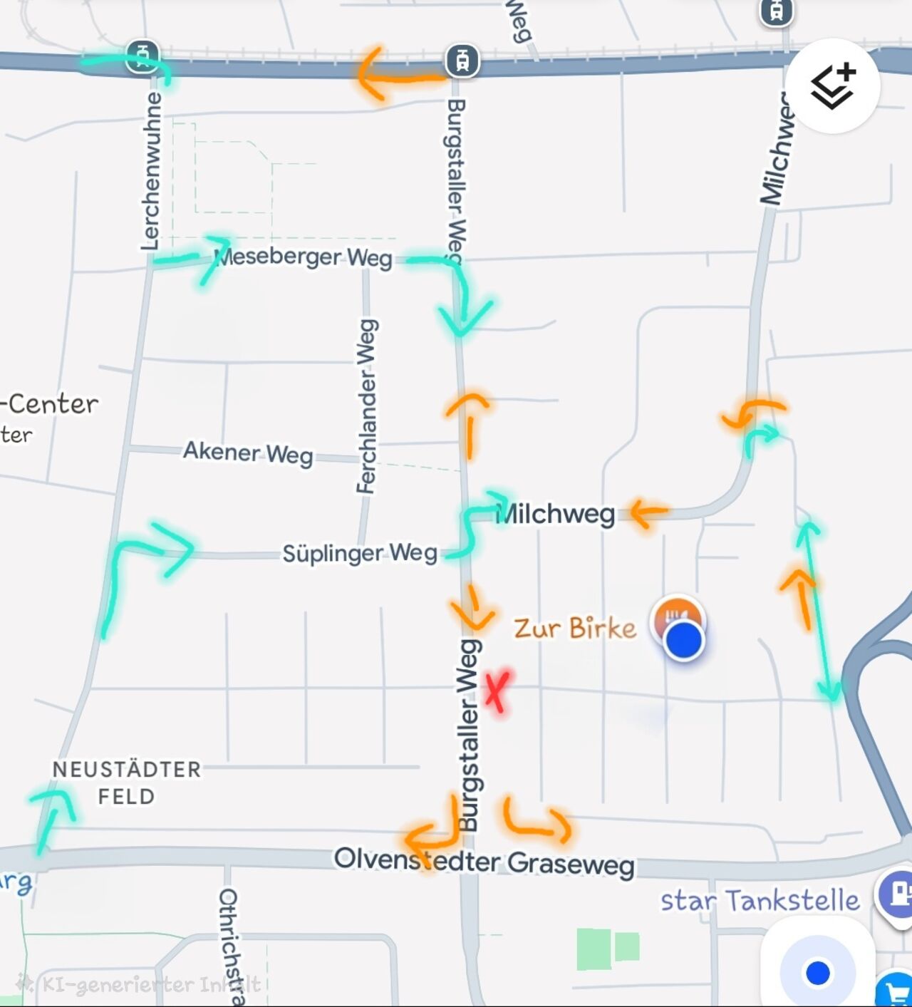 Erneute Umleitung zum Anfahrtsweg