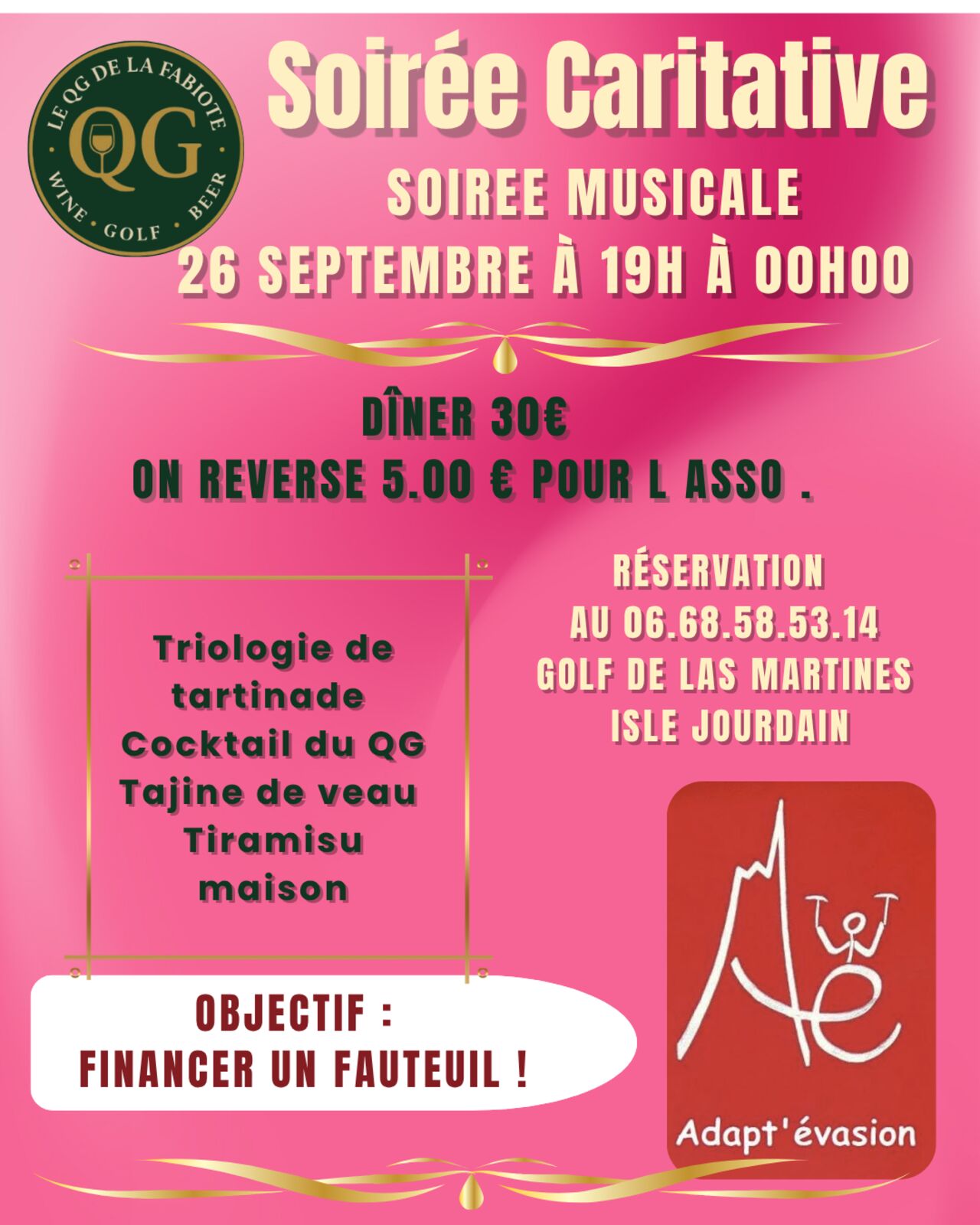 SAMEDI 26 SEPTEMBRE 2026 A 19H00