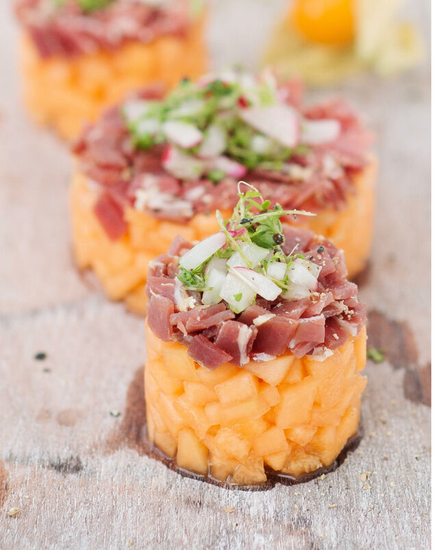 Tratar de melón con jamón 