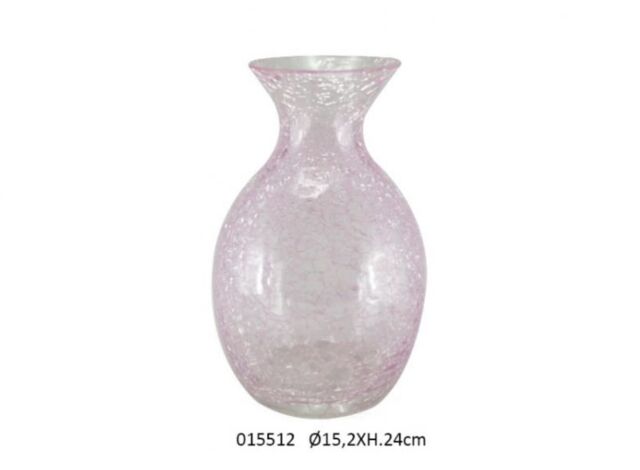 Vase craquelé rose