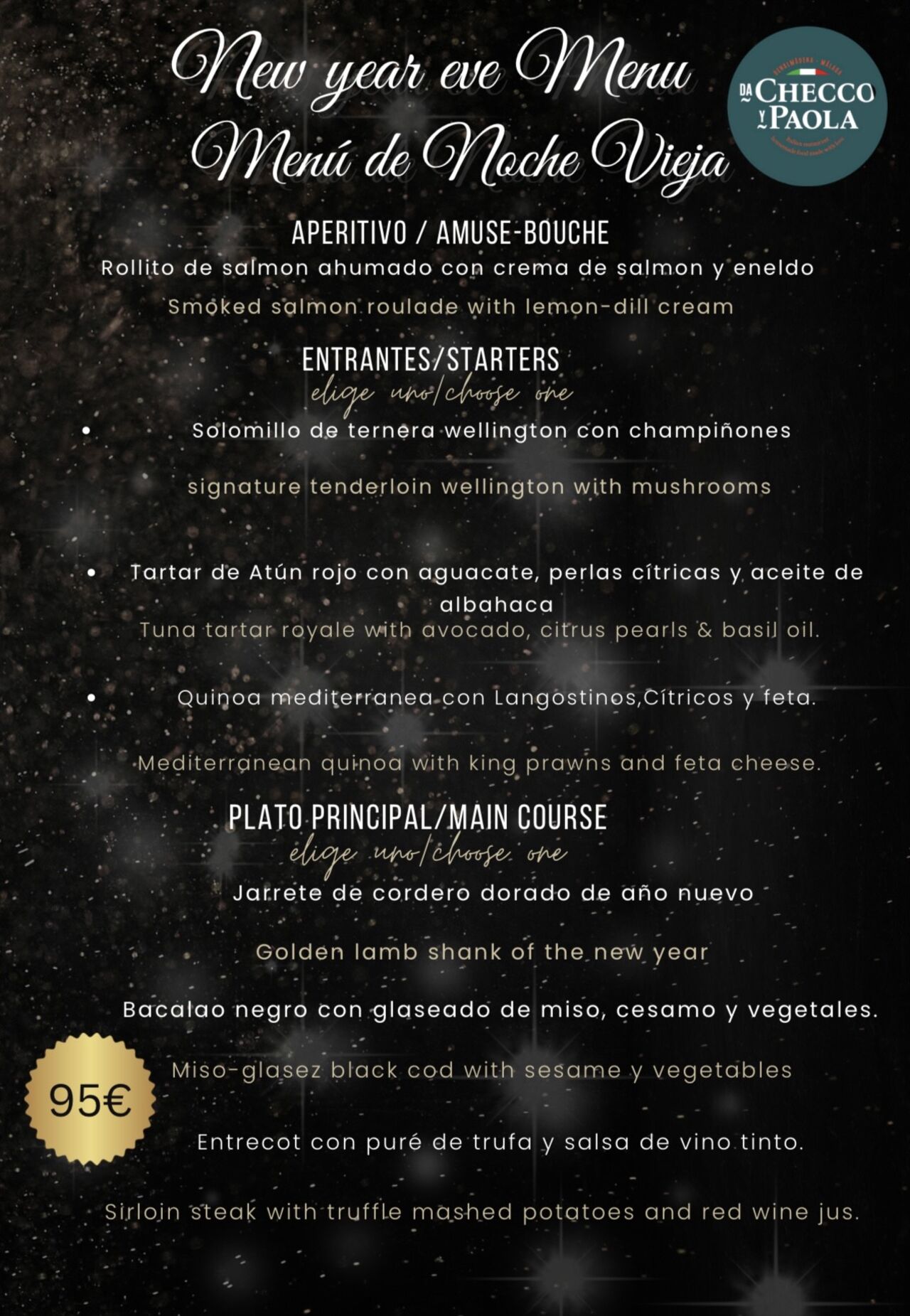 Menú de noche vieja