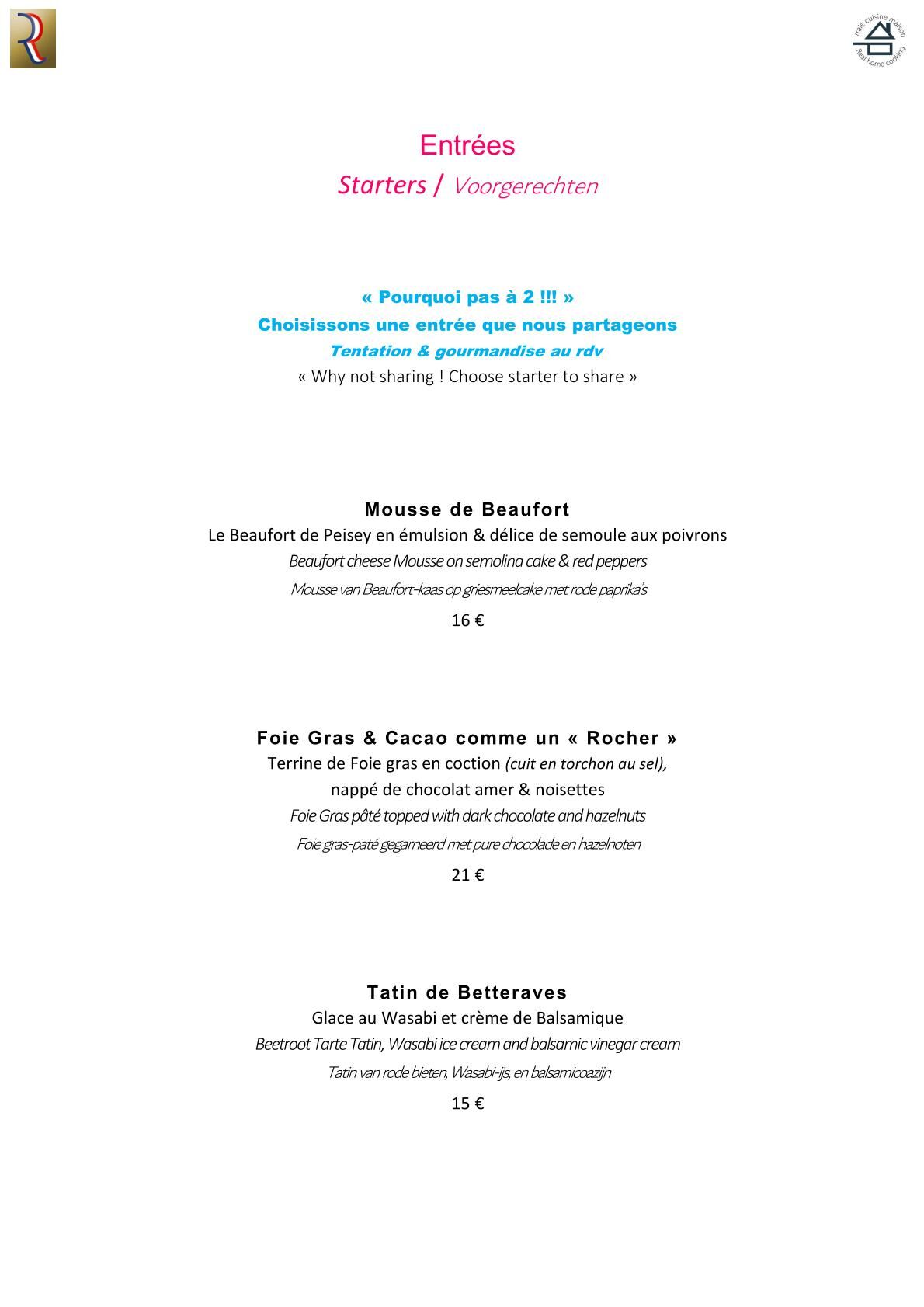 Nos Entrées