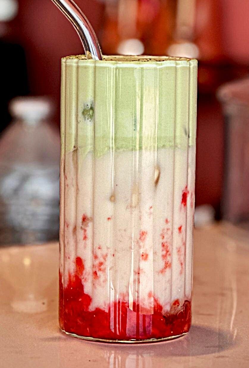 Iced Strawberry Matcha Cloud