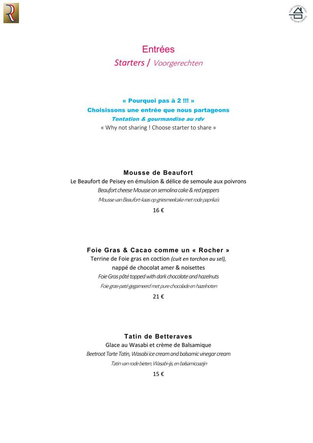 Nos Entrées