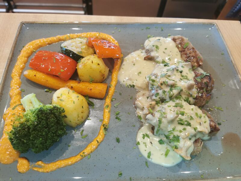 Schweinefilet mit Champignons sause 