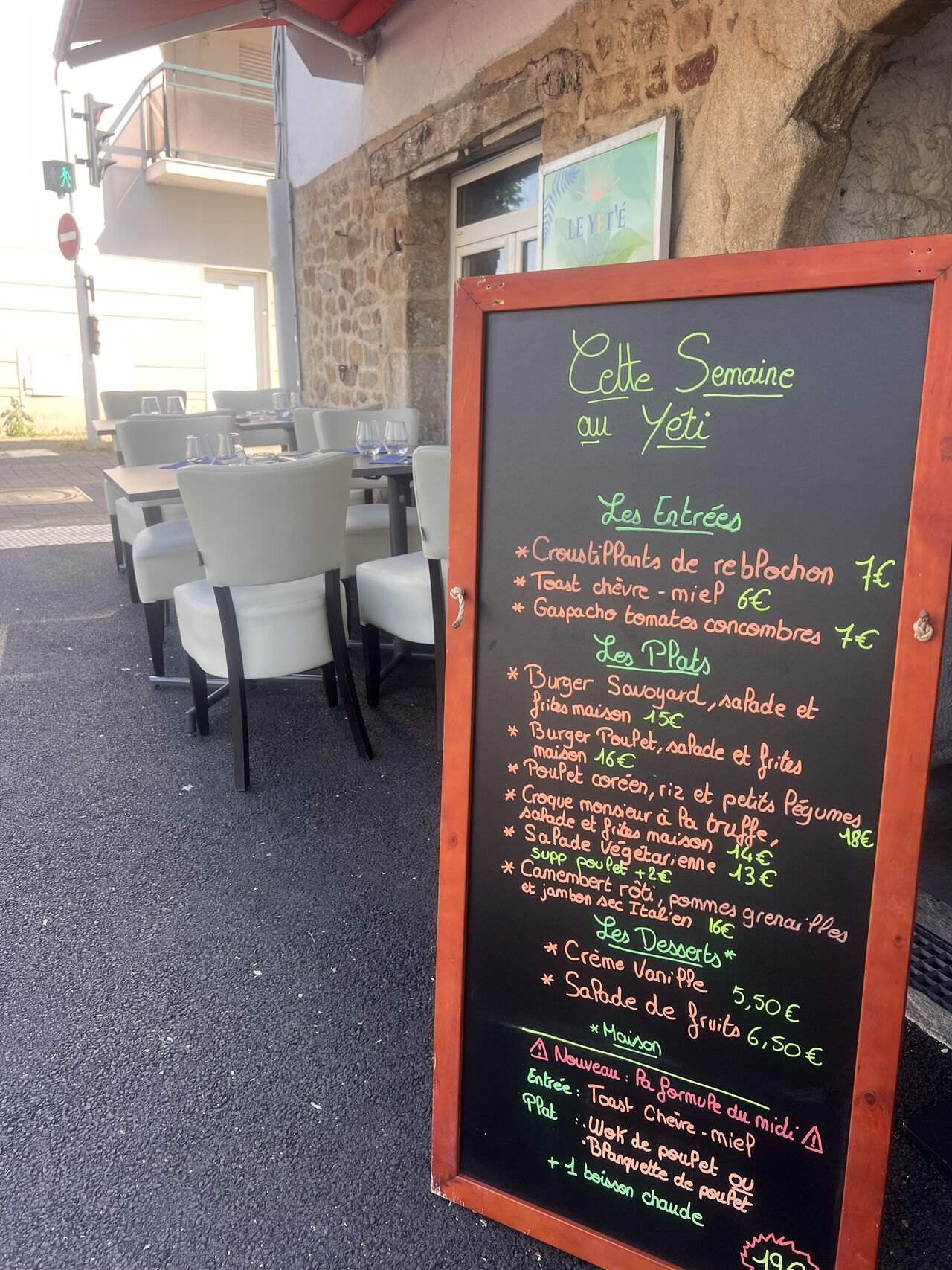 Exemple d'ardoise de la semaine 