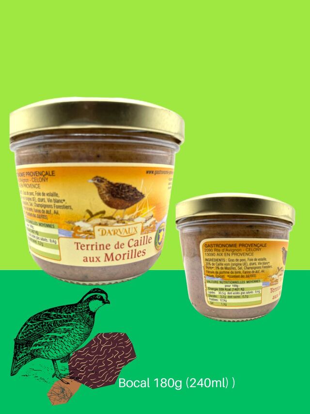 TERRINE de CAILLE aux Morilles - 180g - 240ml