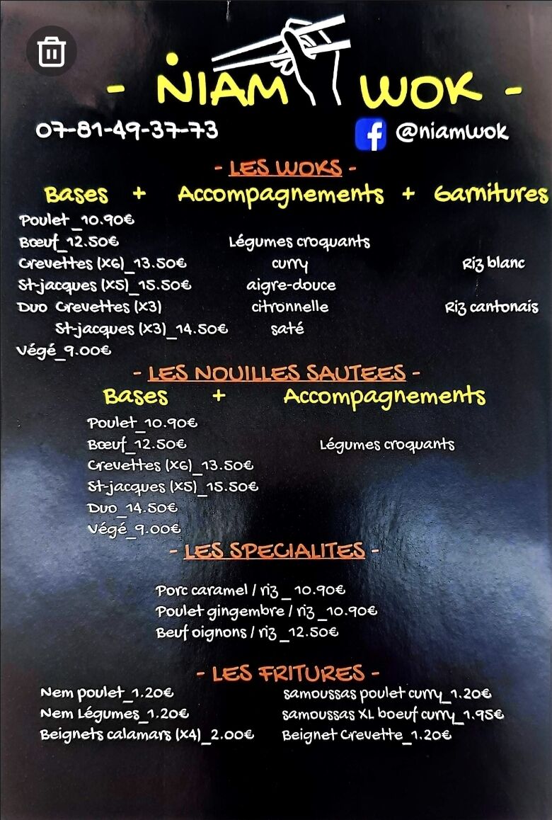 MENU + fritures