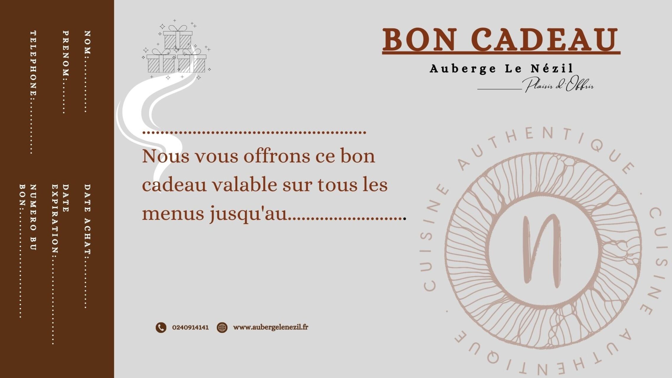 offrez un bon cadeau