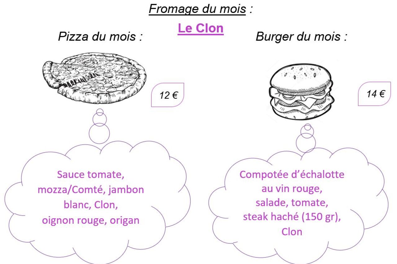 Pizza et Burger du Mois de Décembre : Formage du mois : Le CLON