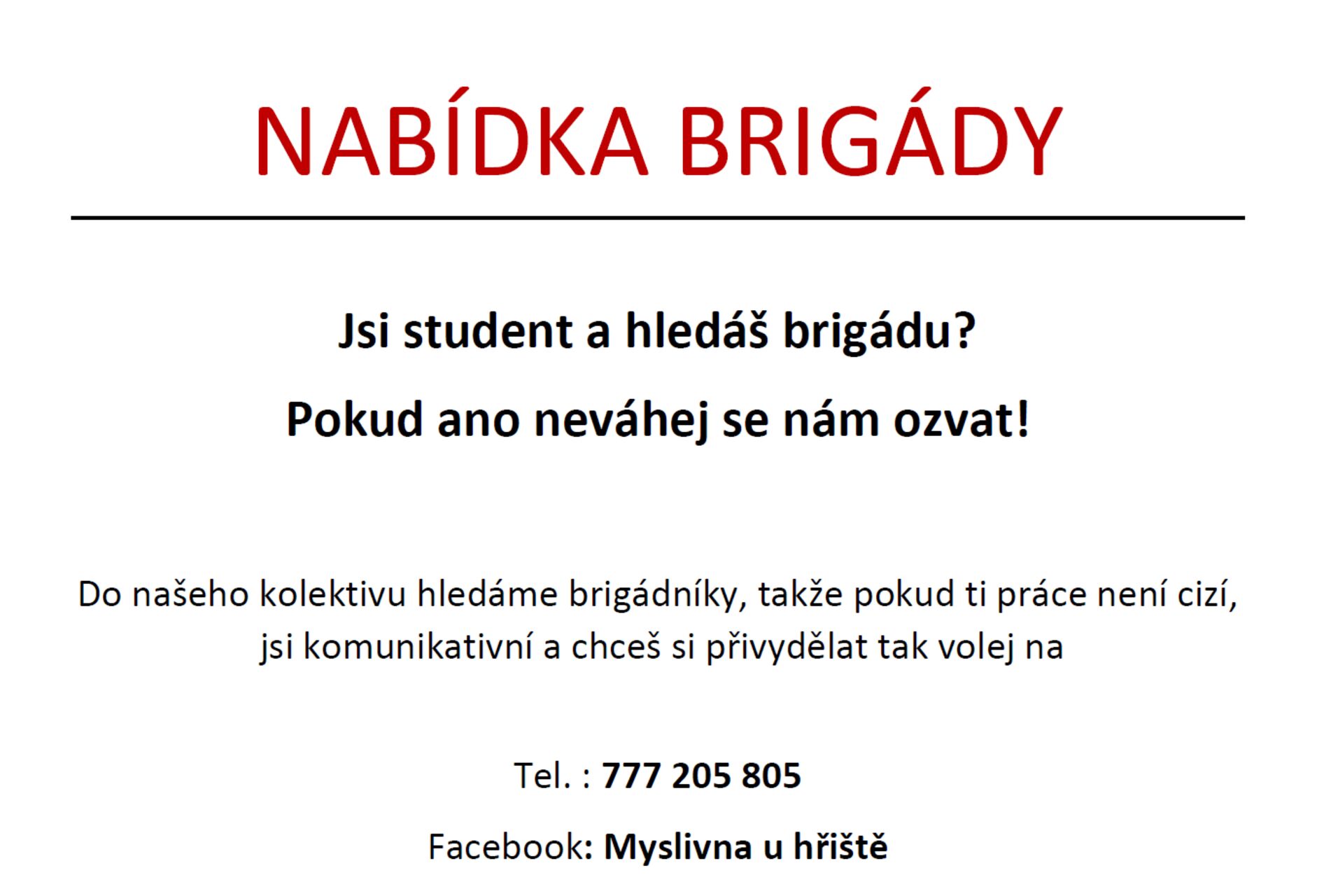 Nabídka brigády