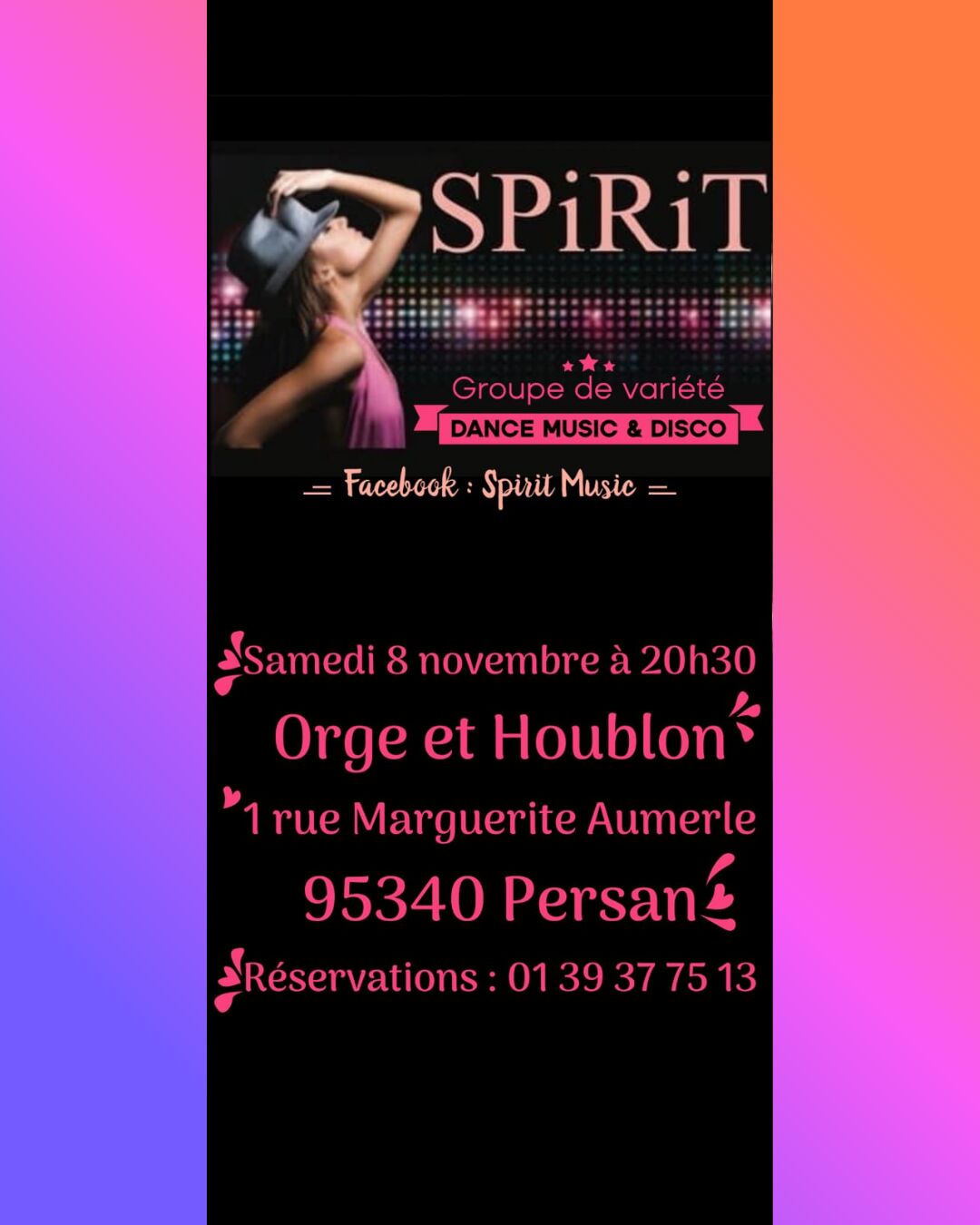 Concert des Spirit Music samedi 8 novembre à 20h30
