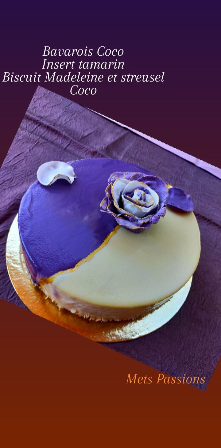 Entremets coco ivoire, Insert tamarin sur biscuit madeleine