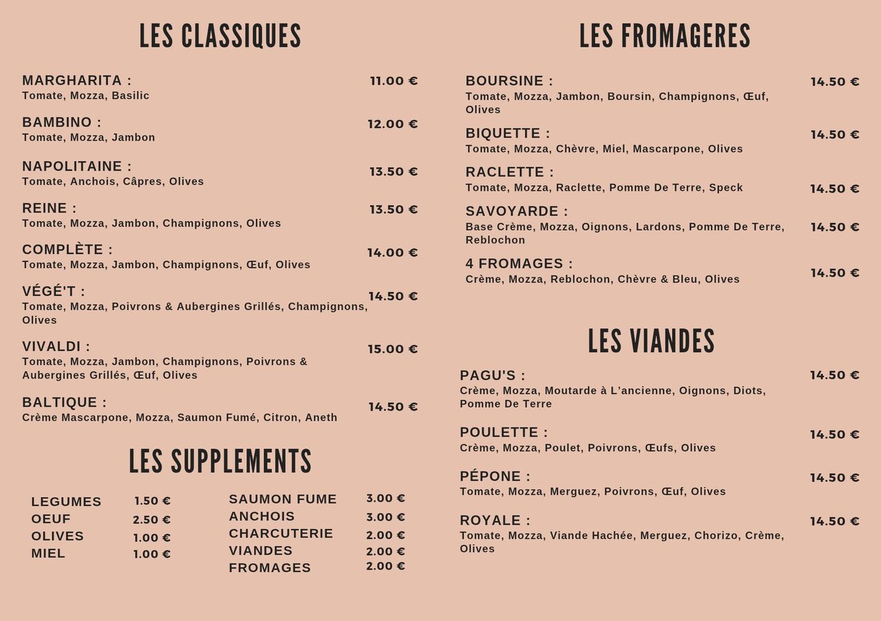 Pizza à emporter