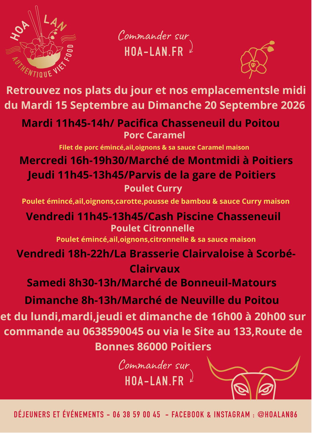 Semaine du 15 au 20 Septembre 2026
