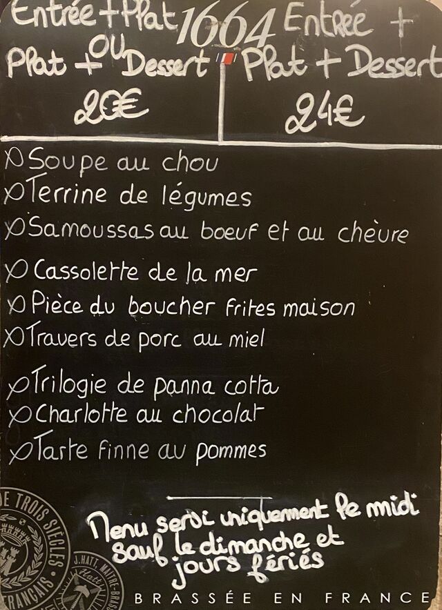 Menu du midi du 17/11 au 22/11