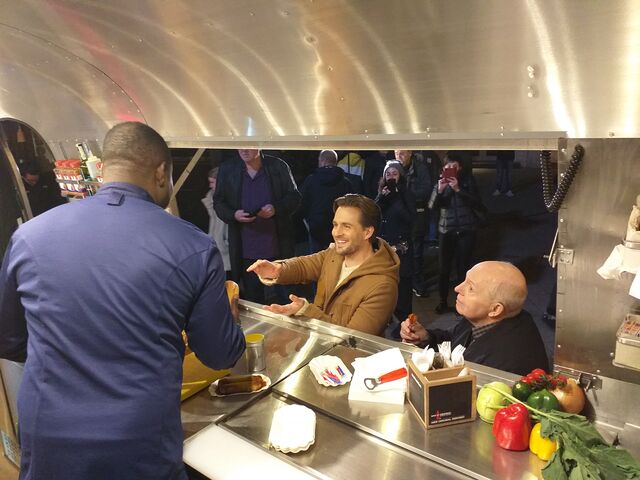 Dreharbeiten für RTL mit Nelson Müller, Rainer Calmund und Alexander Klaws