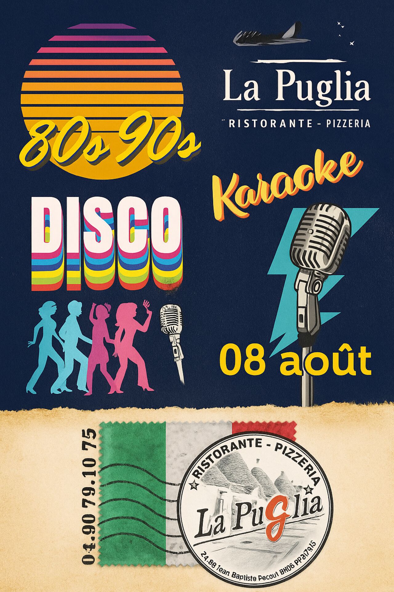SOIRÉE ANNÉES 80/90 ET KARAOKÉ VENDREDI 8 AOÛT