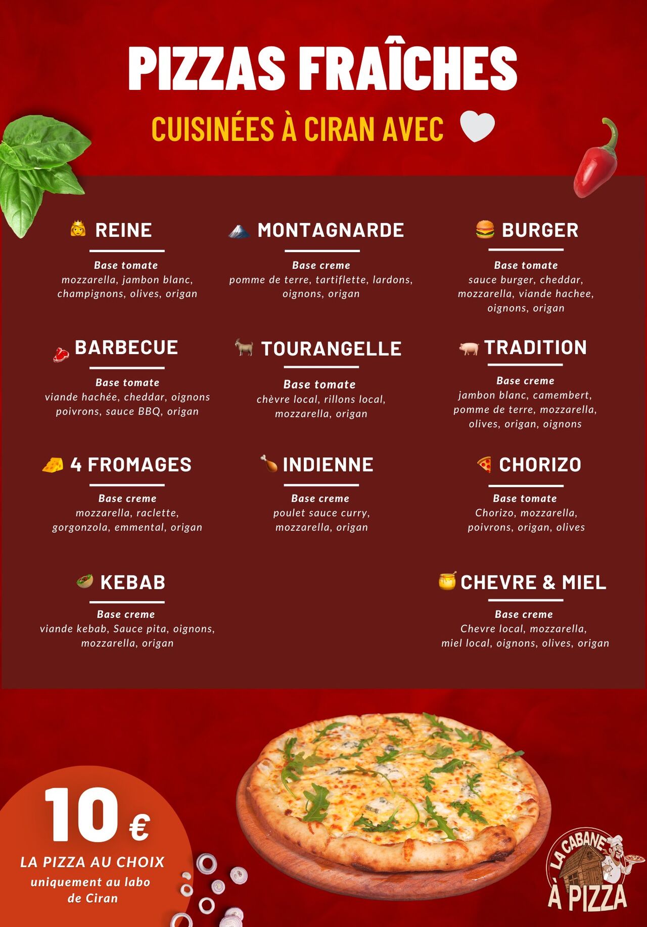 Nos pizzas artisanales 