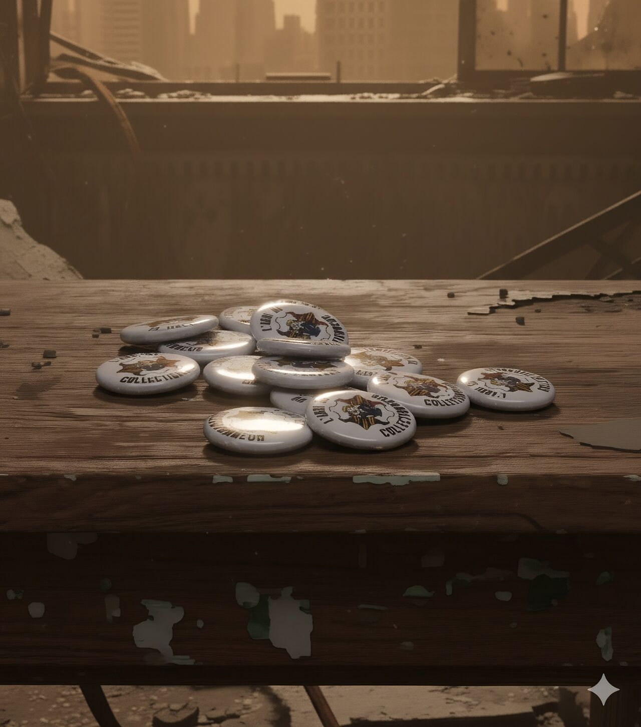 Les badges de l'abri.