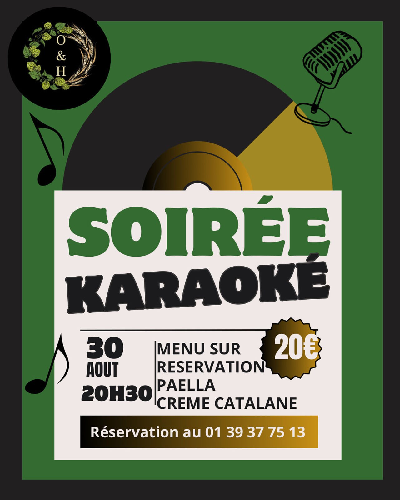 Repas Karaoké samedi 30 août à 20h30