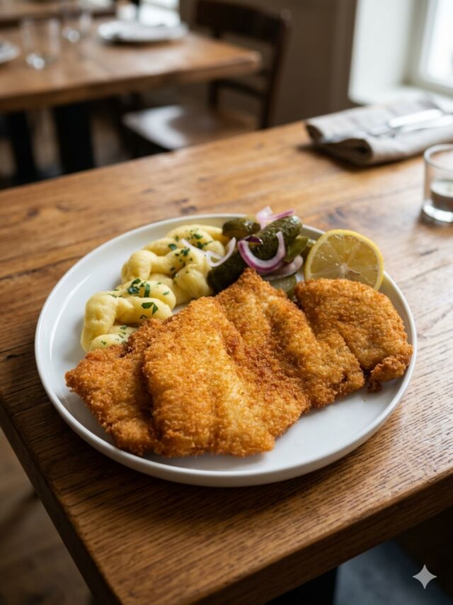 Chicken Schnitzel with Mashed Potatoes