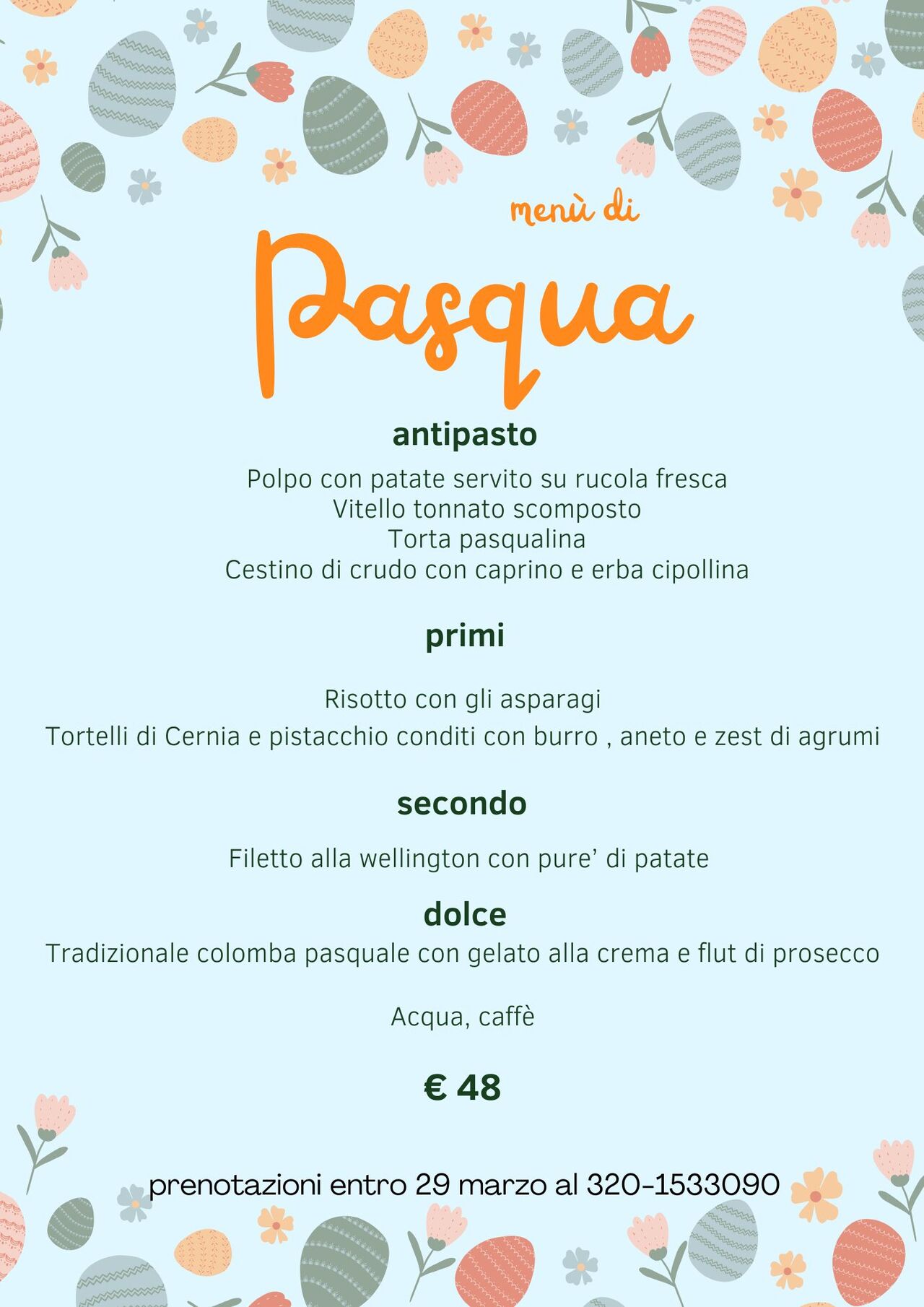 PRANZO DI PASQUA 2026