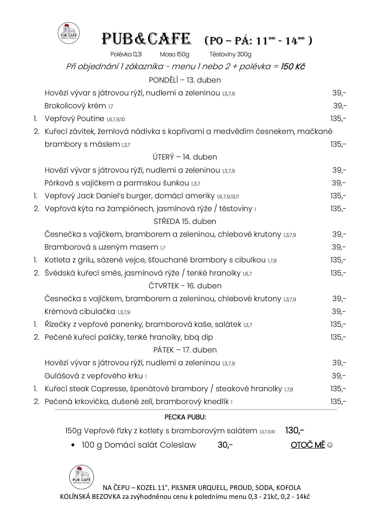 Denní menu od 13.DUBEN