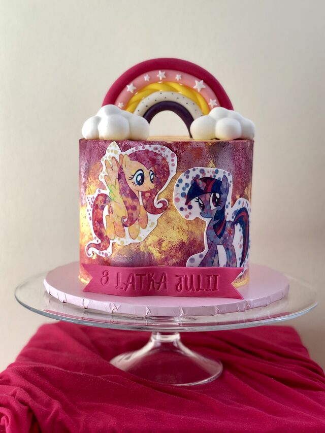 Torty dziecięce - Pony - malowany ręcznie, z wydrukami i figurkami