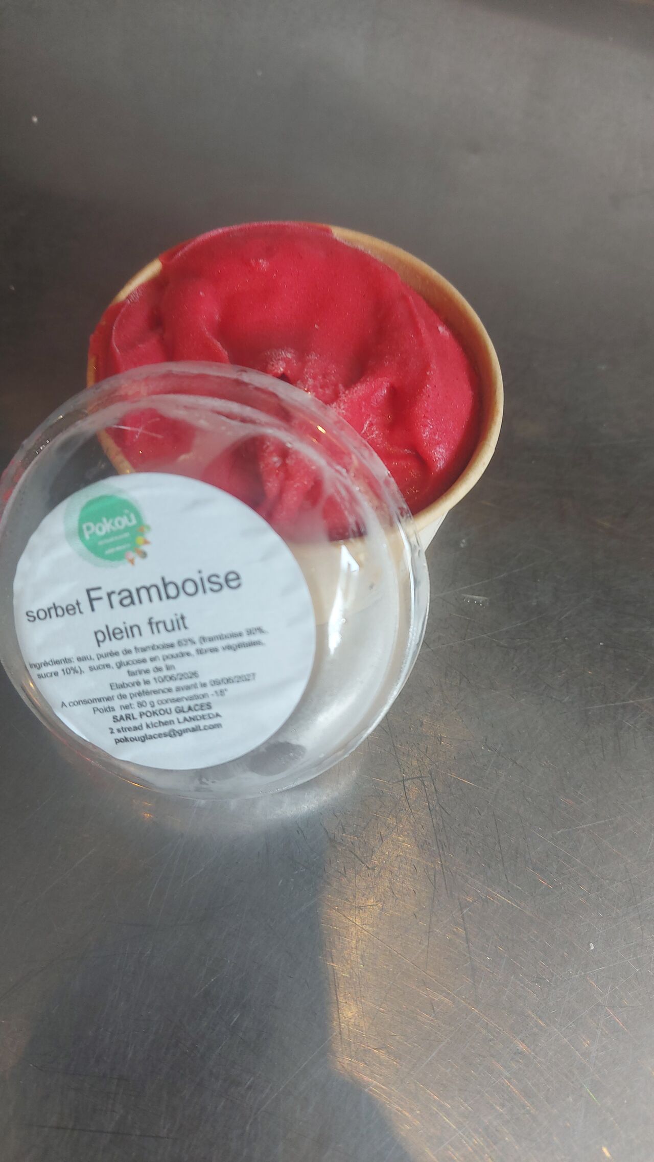 Sorbet framboise plein fruit 