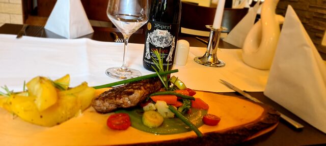 Rumpsteak in Erbsen soße 