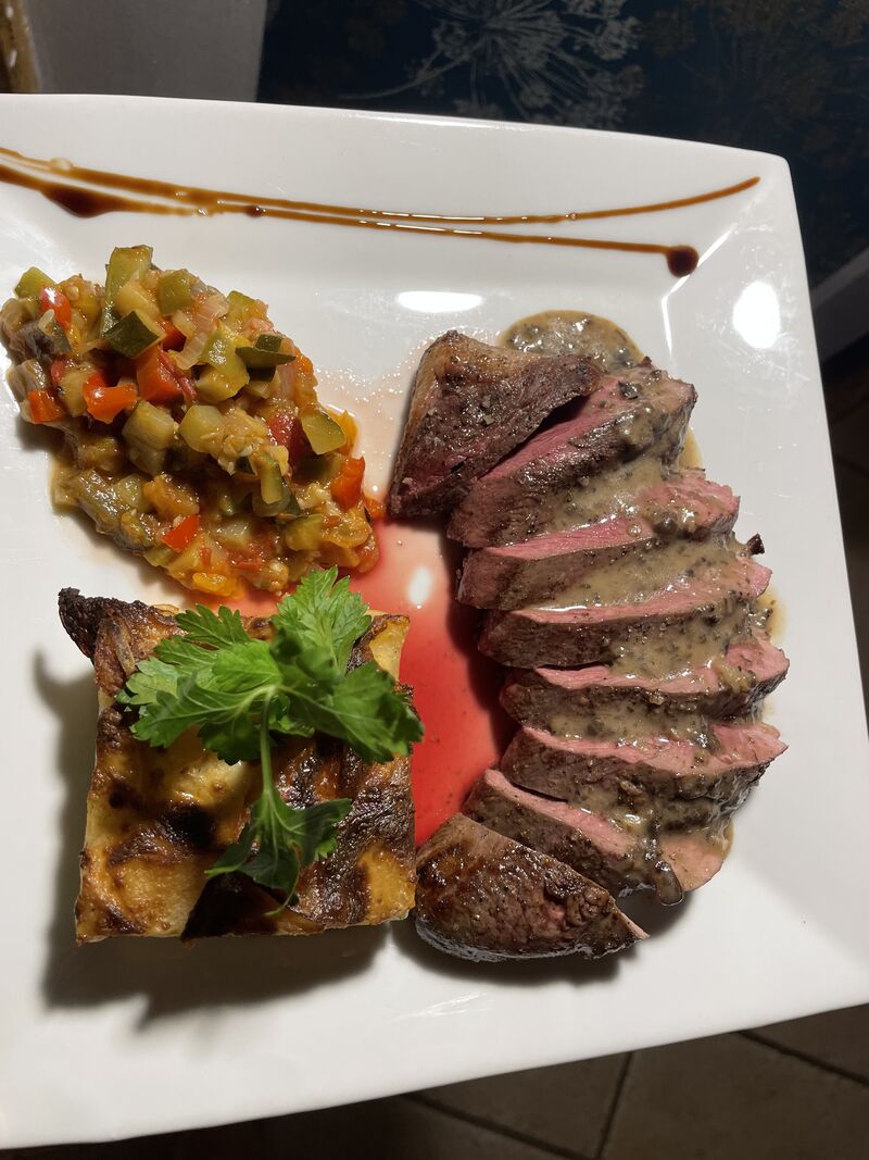 Magret de canard avec sa sauce champignon