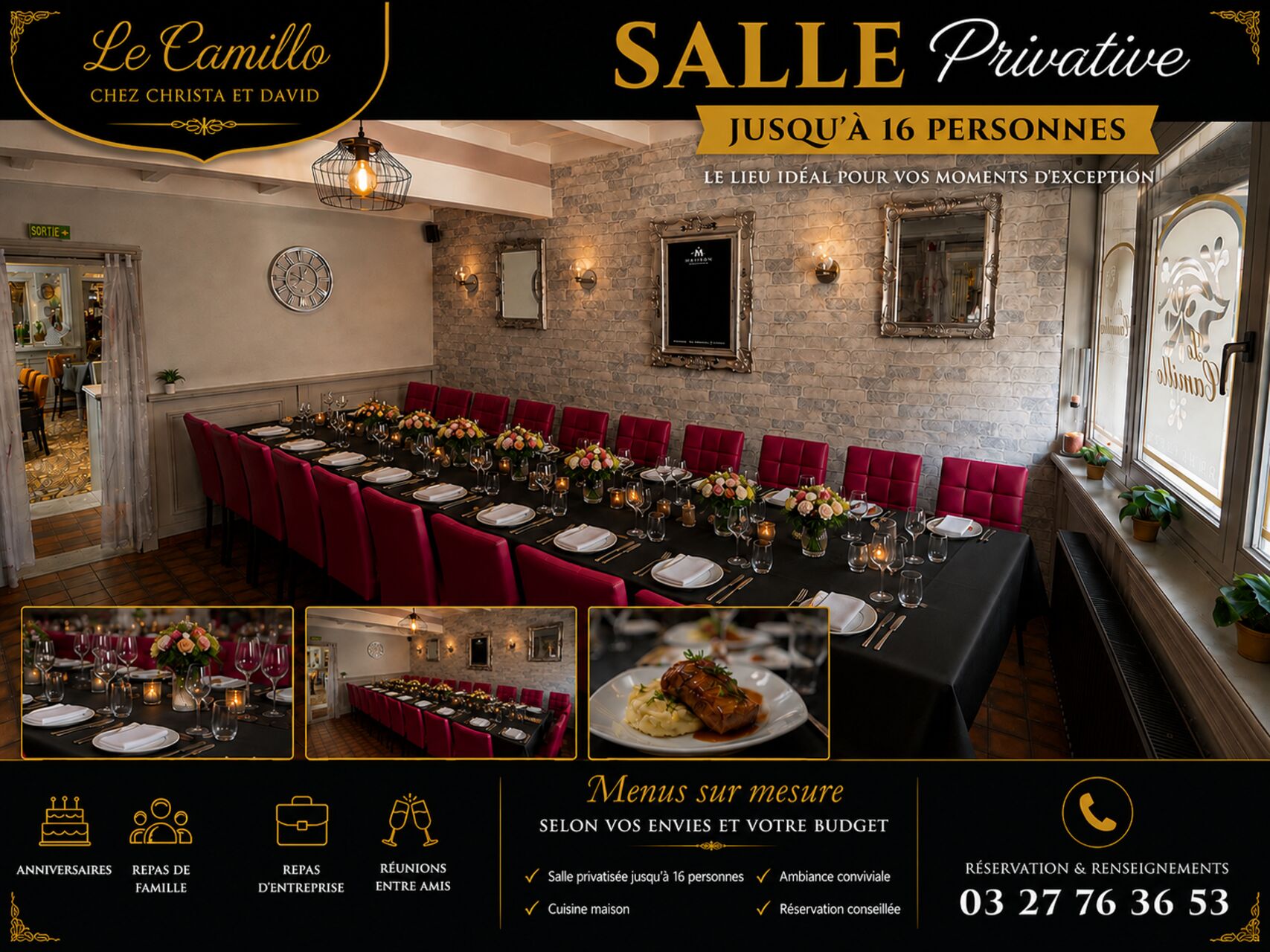 salle privative a Caudry anniversaire repas de famille événements