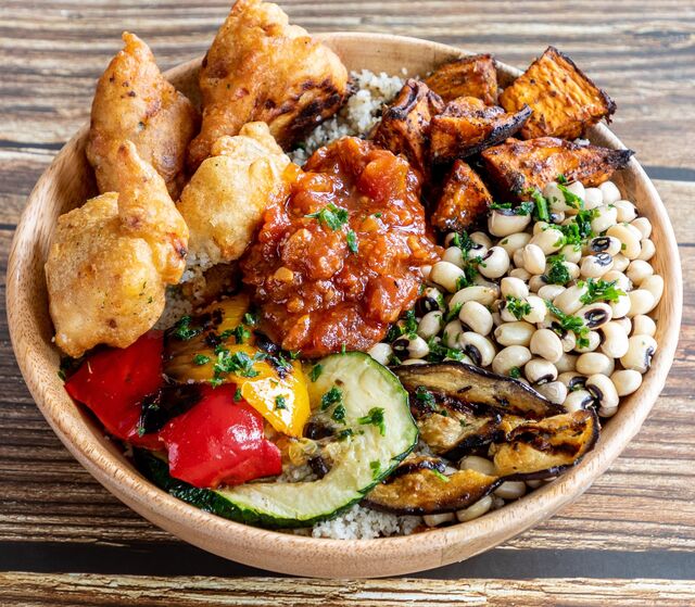 Végé délice aux accras de cornilles