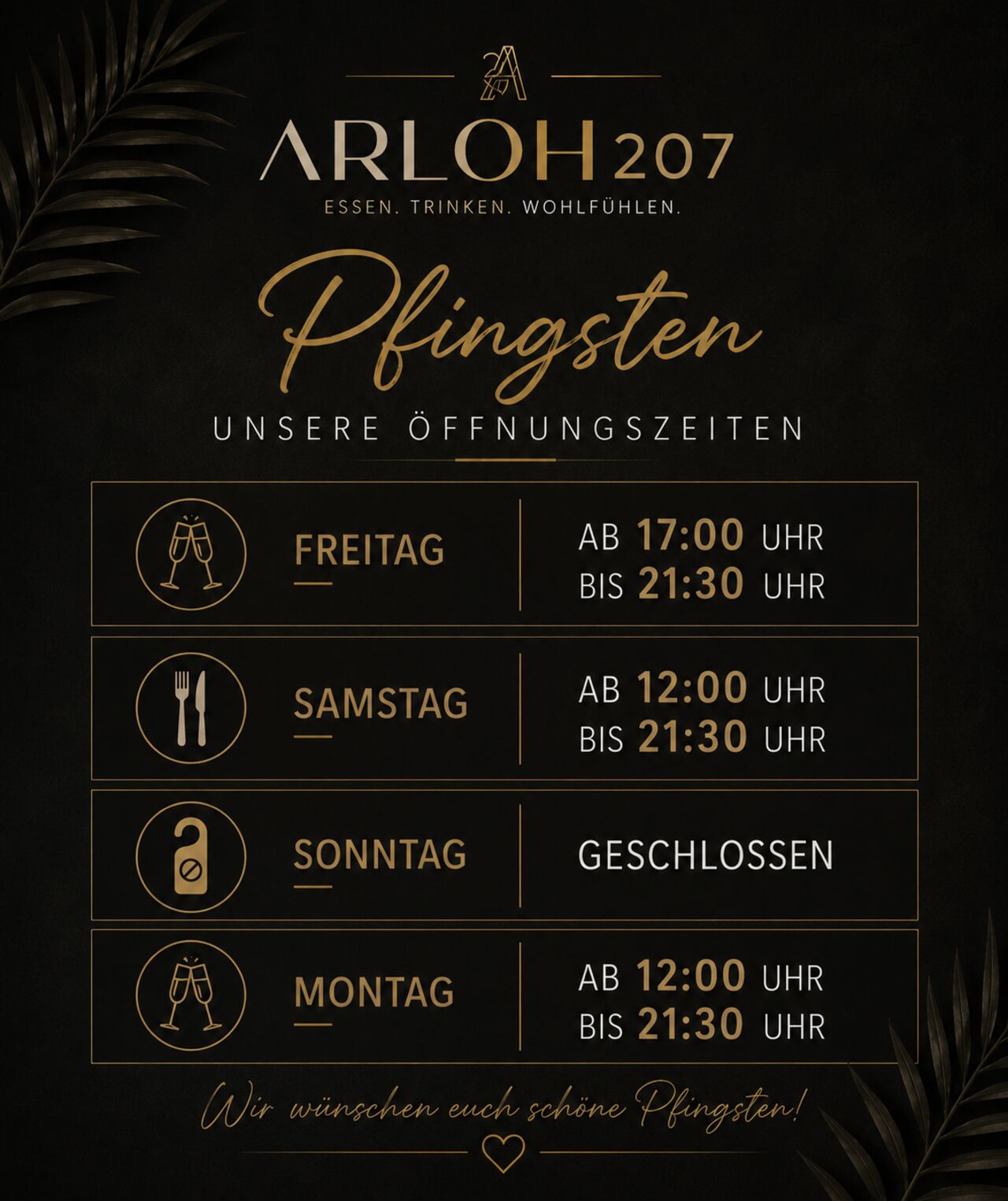 Öffnungszeiten über Pfingsten